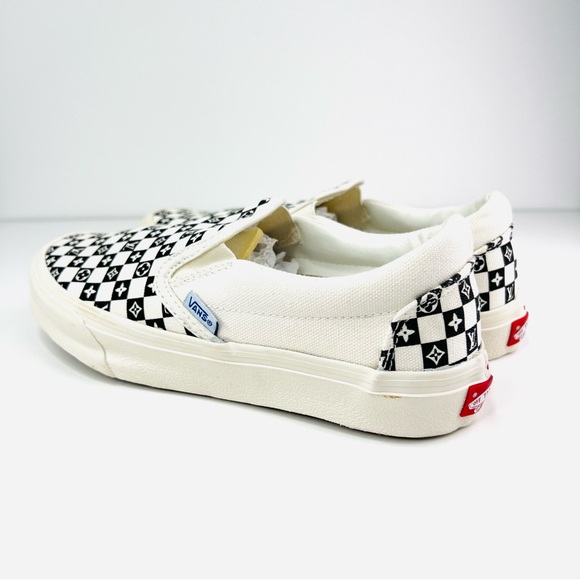 Vans x Louis Vuitton Unisex White Black Checkered Slip-On Monogram Sneaker NEW - Picture 5 of 9